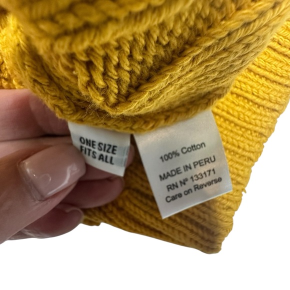 NWOT PLANET by Lauren G Pima Cotton “Moth” VNeck Sweater in mustard one size - Picture 9 of 10